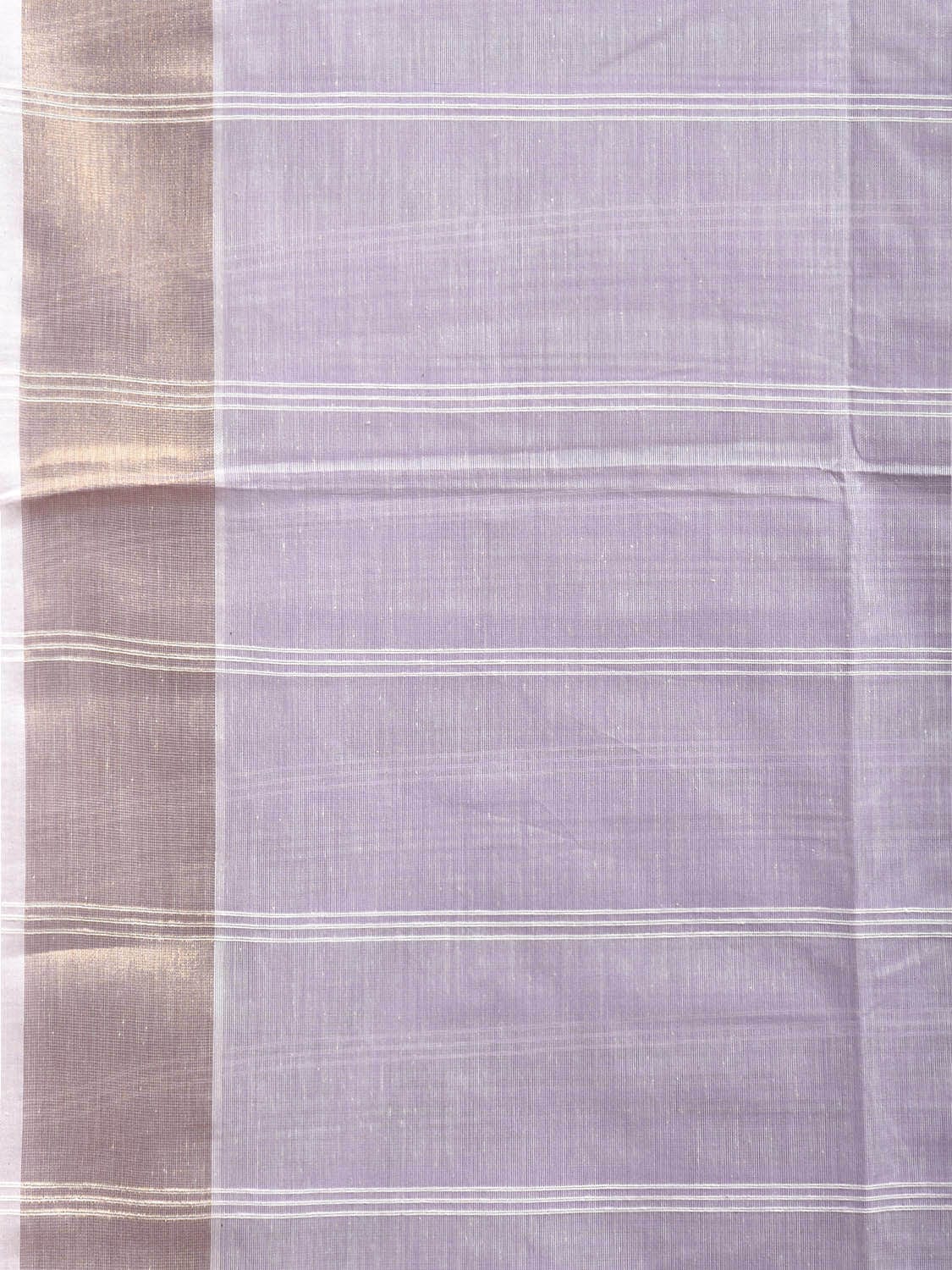 Lavender Venkatagiri Cotton Saree with Strips Body and Pallu Design v0101