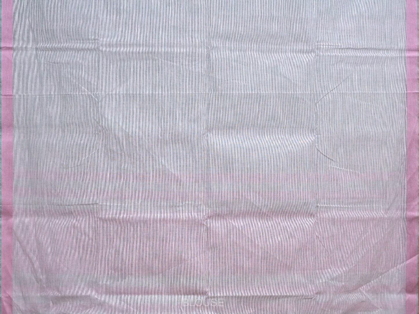 Light Blue and Lavender Kanchipuram Cotton Handloom Plain Saree with Strips Pallu Design k0586