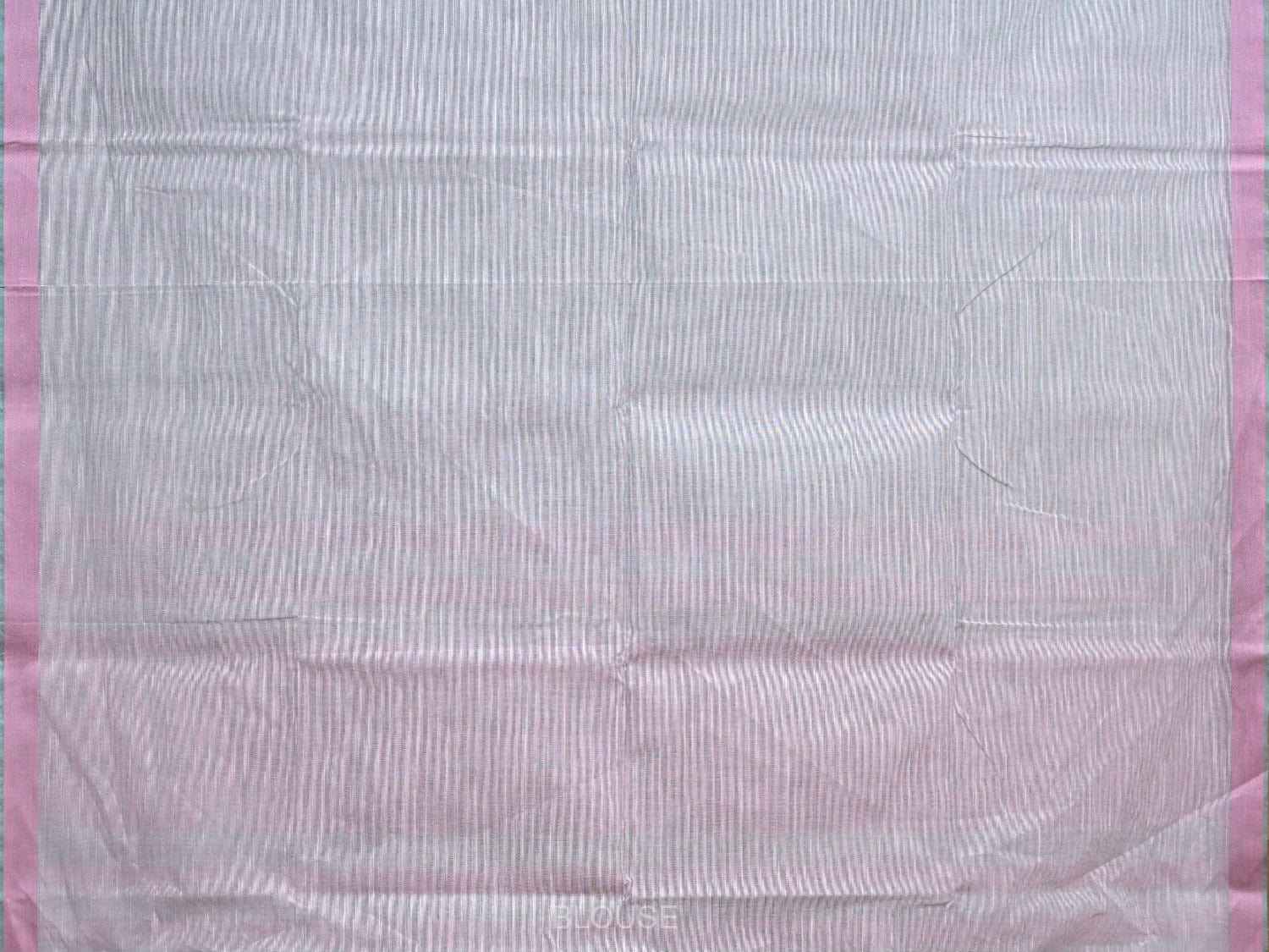 Light Blue and Lavender Kanchipuram Cotton Handloom Plain Saree with Strips Pallu Design k0586