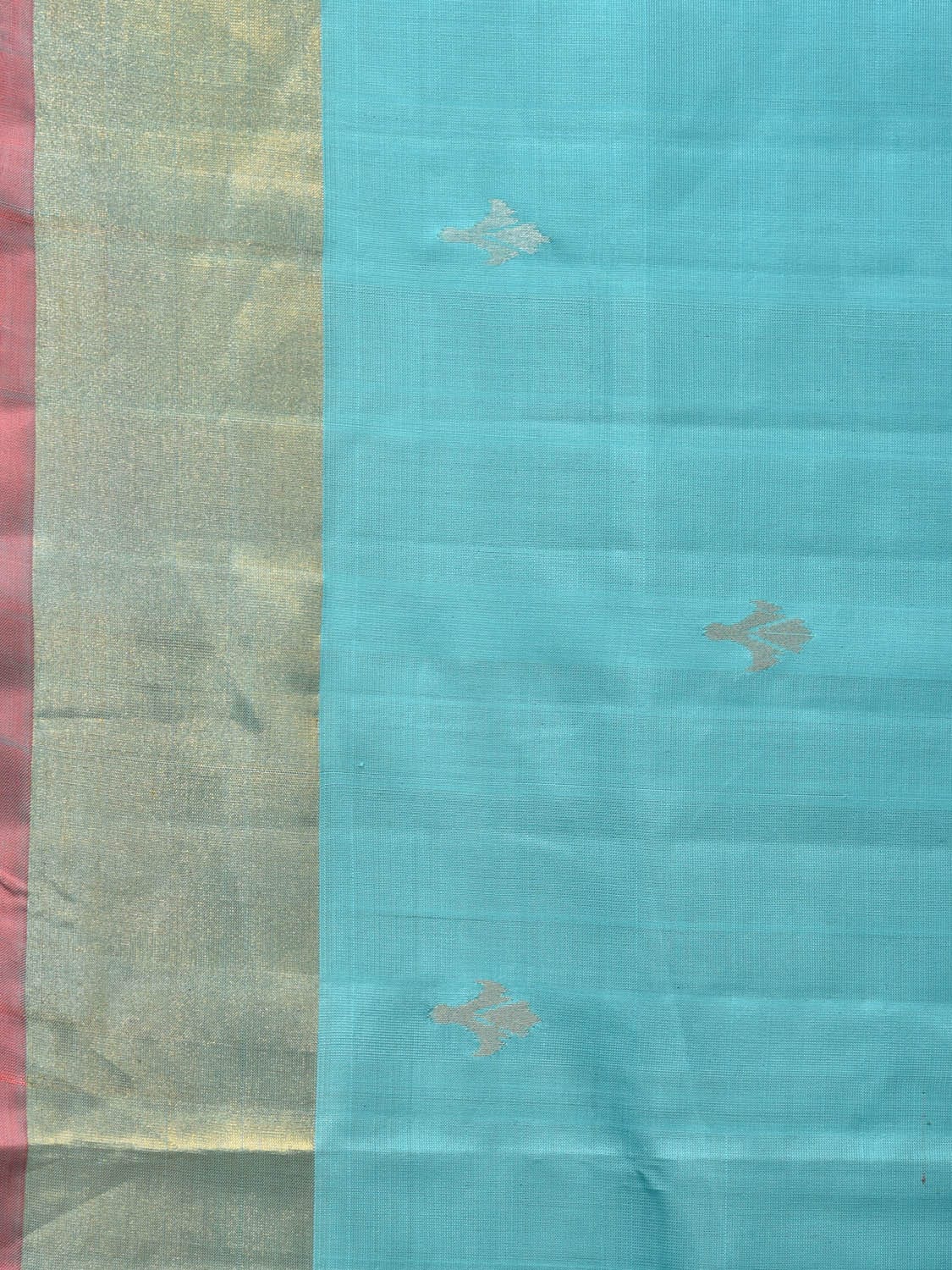 Light Blue and Peach Uppada Silk Handloom Saree with Floral Pallu Design u1964