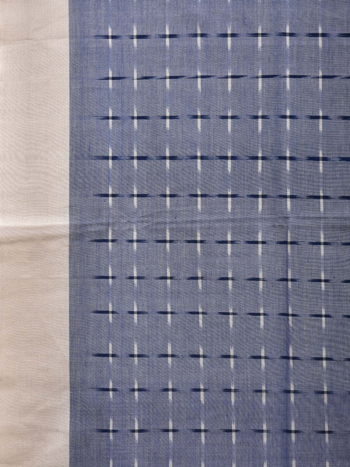 Light Blue and White Pochampally Ikat Cotton Handloom Saree with Plus Buta Design i0708