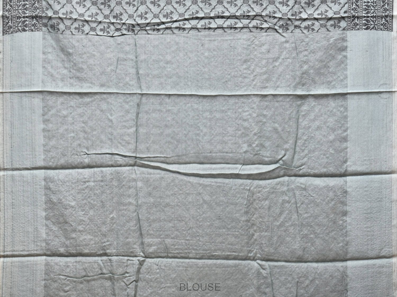 Light Blue Cut Work Tussar Cotton Saree with All Over Jamdani Style Design o0441