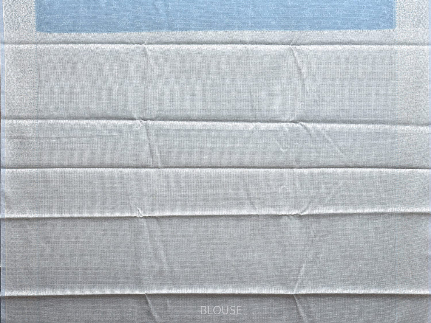 Light Blue Dhakai Jamdani Cotton Viscose Saree with Floral Embroidary Design dj0082