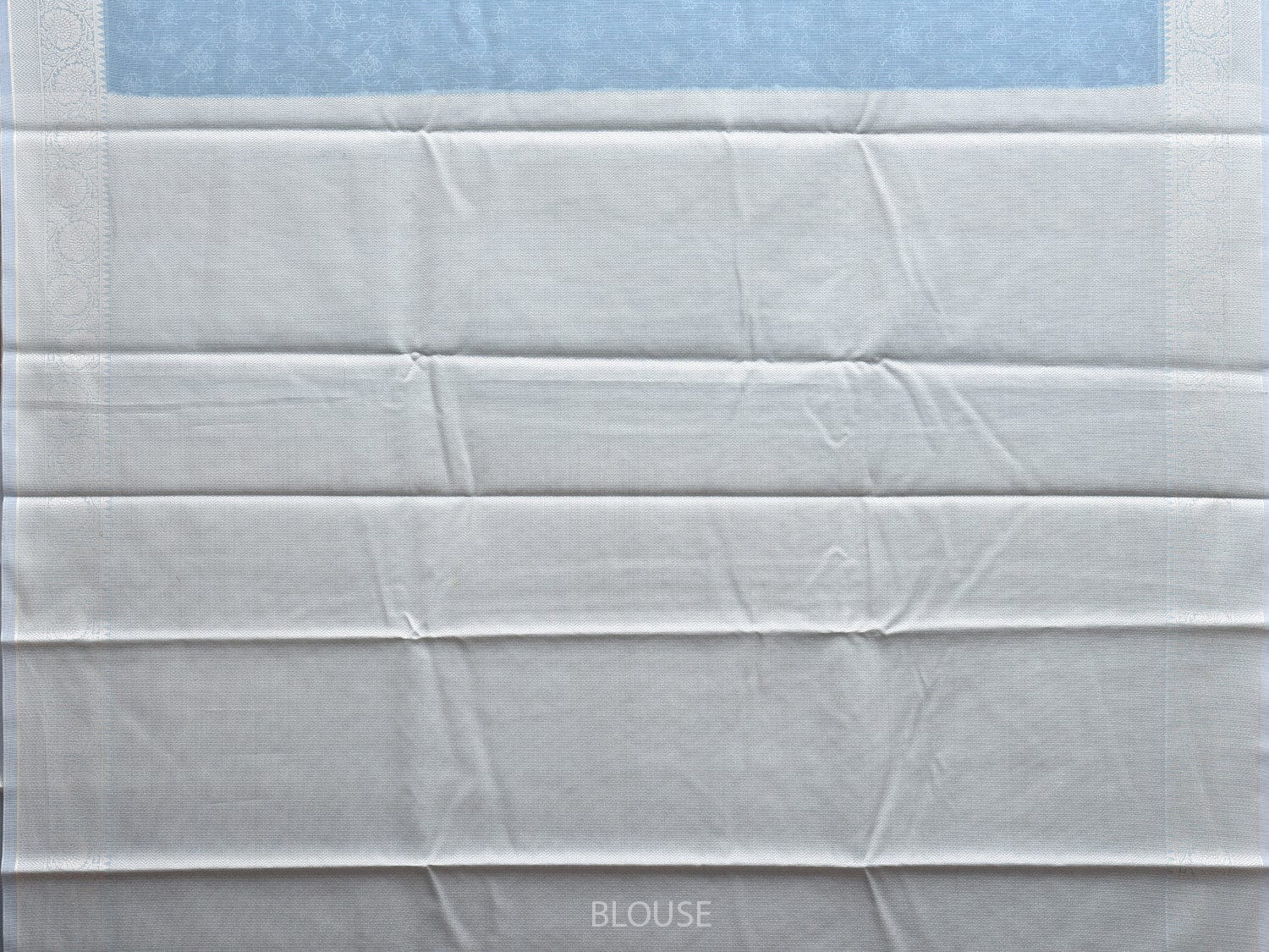 Light Blue Dhakai Jamdani Cotton Viscose Saree with Floral Embroidary Design dj0082