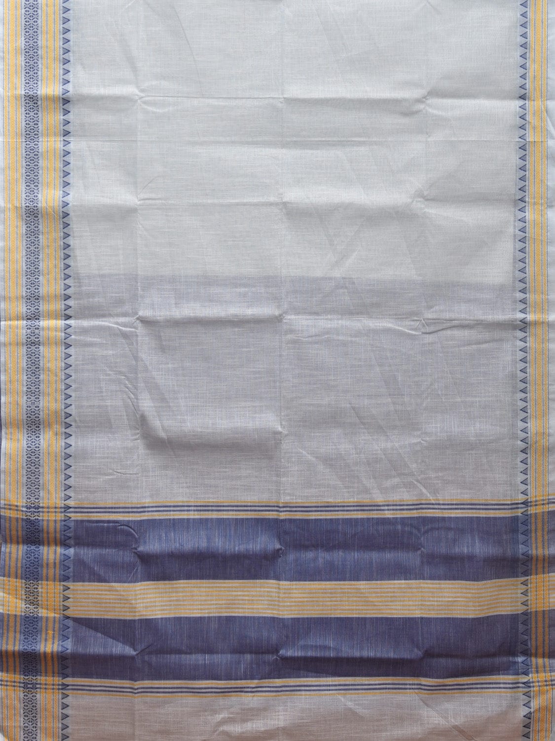 Light Blue Kanchipuram Cotton Handloom Plain Saree with Border Design k0576