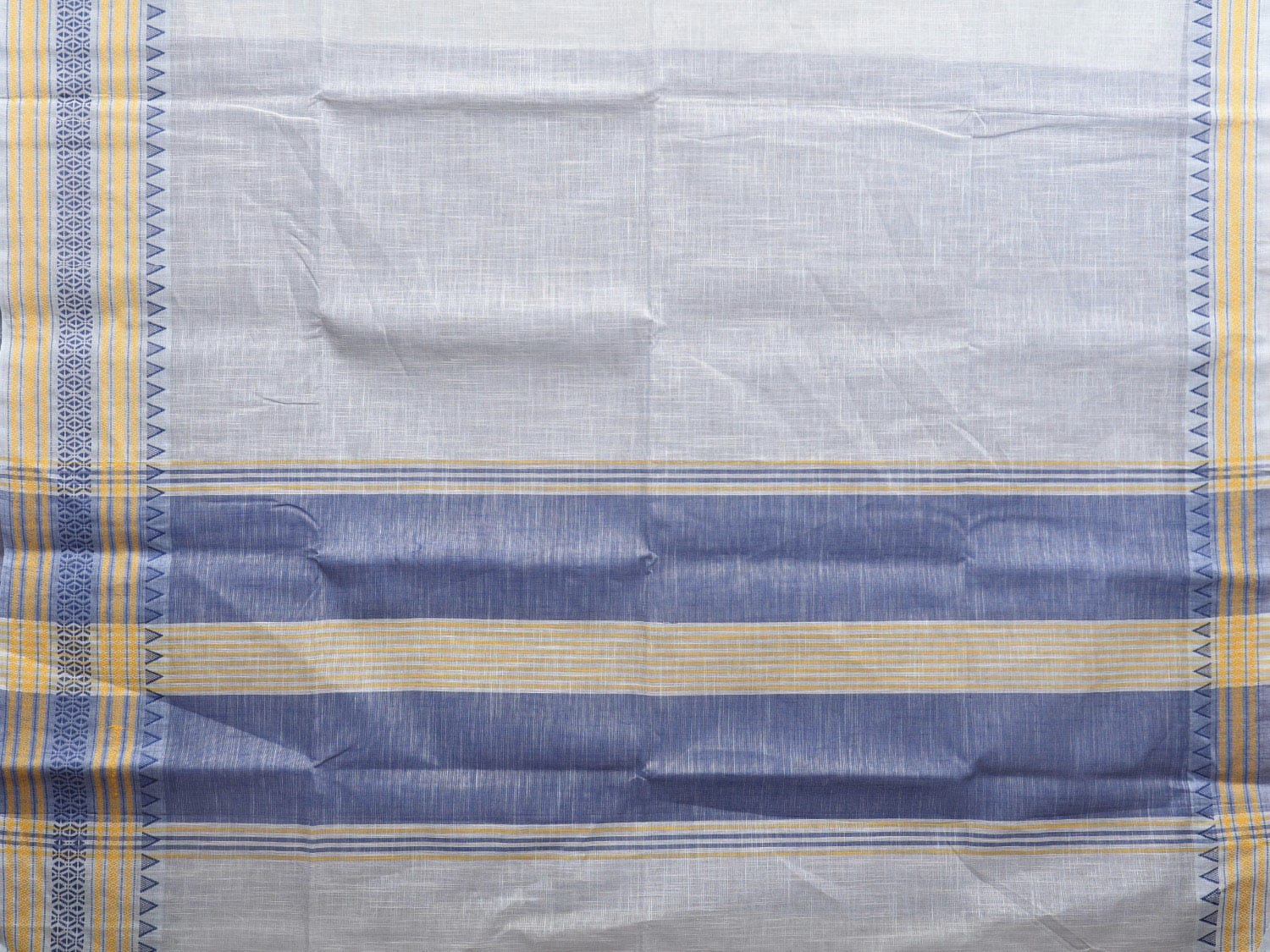 Light Blue Kanchipuram Cotton Handloom Plain Saree with Border Design k0576