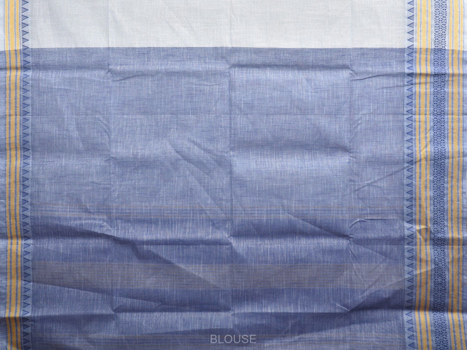 Light Blue Kanchipuram Cotton Handloom Plain Saree with Border Design k0576