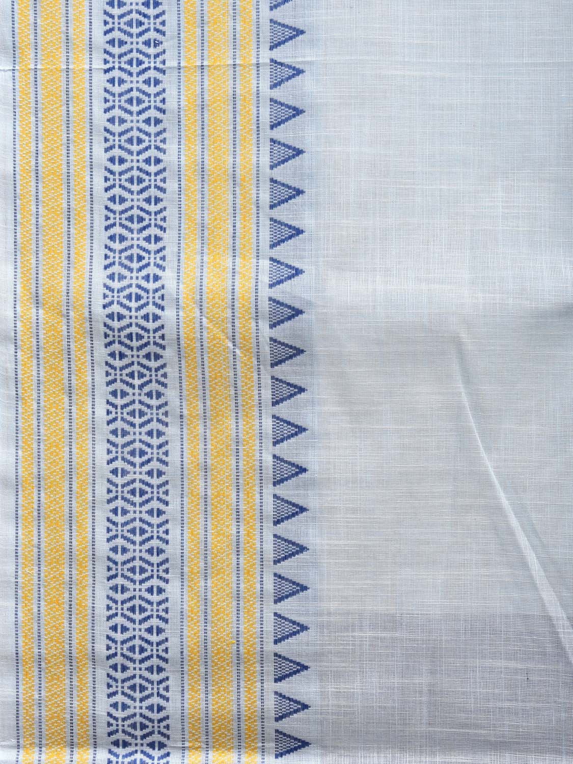 Light Blue Kanchipuram Cotton Handloom Plain Saree with Border Design k0576