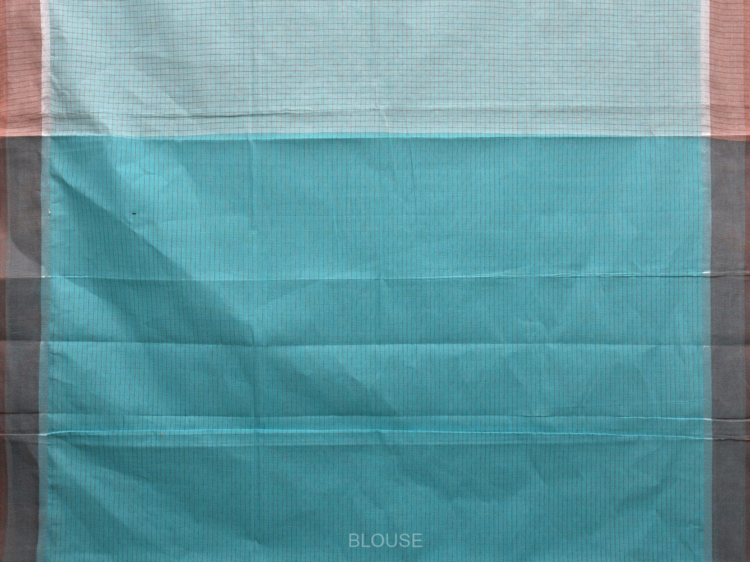 Light Blue Kanchipuram Cotton Handloom Saree with Checks Design k0567