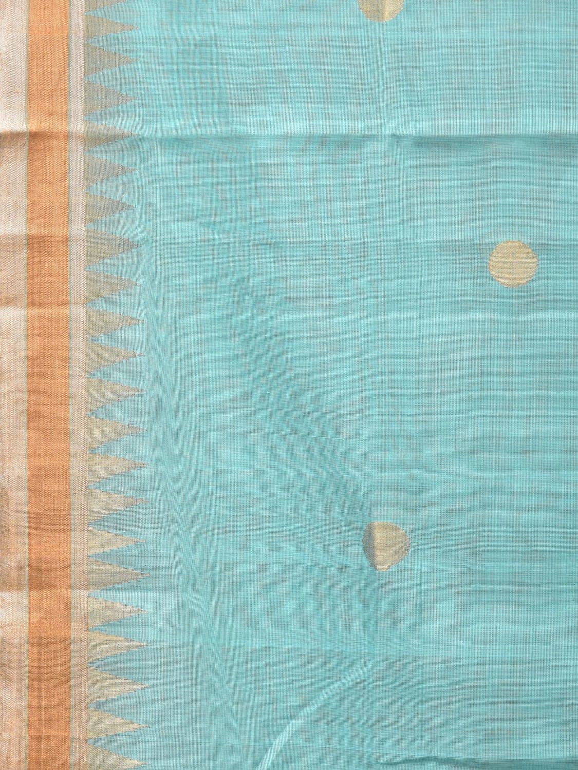 Light Blue Khadi Cotton Handloom Saree with Mango Pallu Design kh0666
