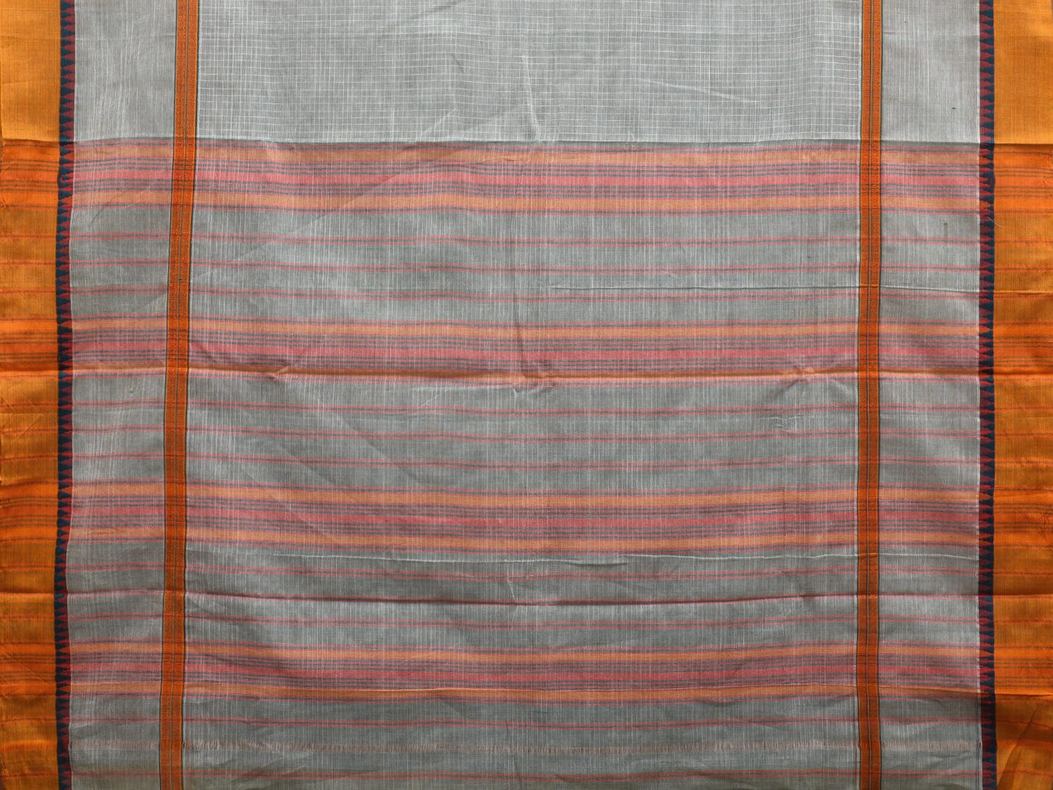Light Blue Narayanpet Cotton Handloom Saree with Checks and Big Border Design No Blouse np0889