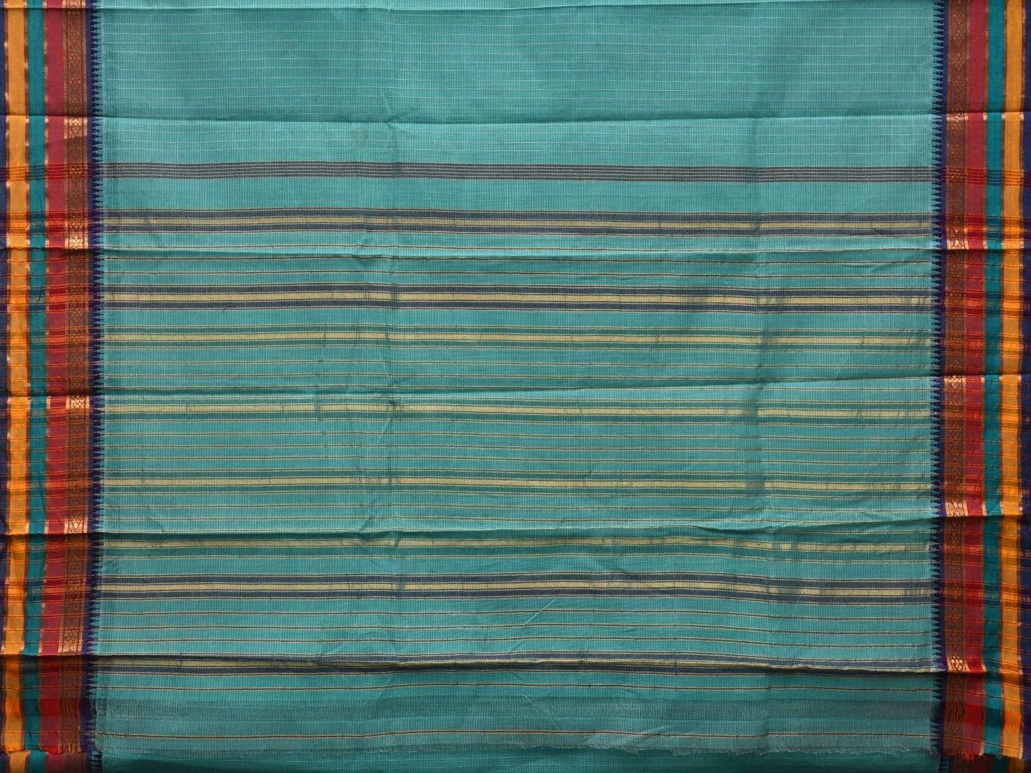 Light Blue Narayanpet Cotton Handloom Saree with Checks Design No Blouse np0431