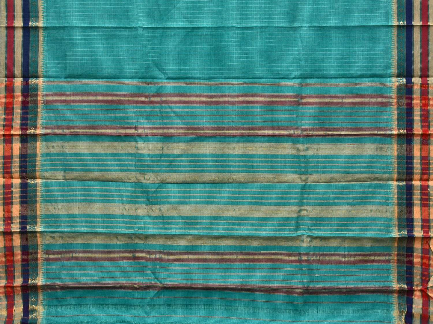 Light Blue Narayanpet Cotton Handloom Saree with Checks Design No Blouse np0433