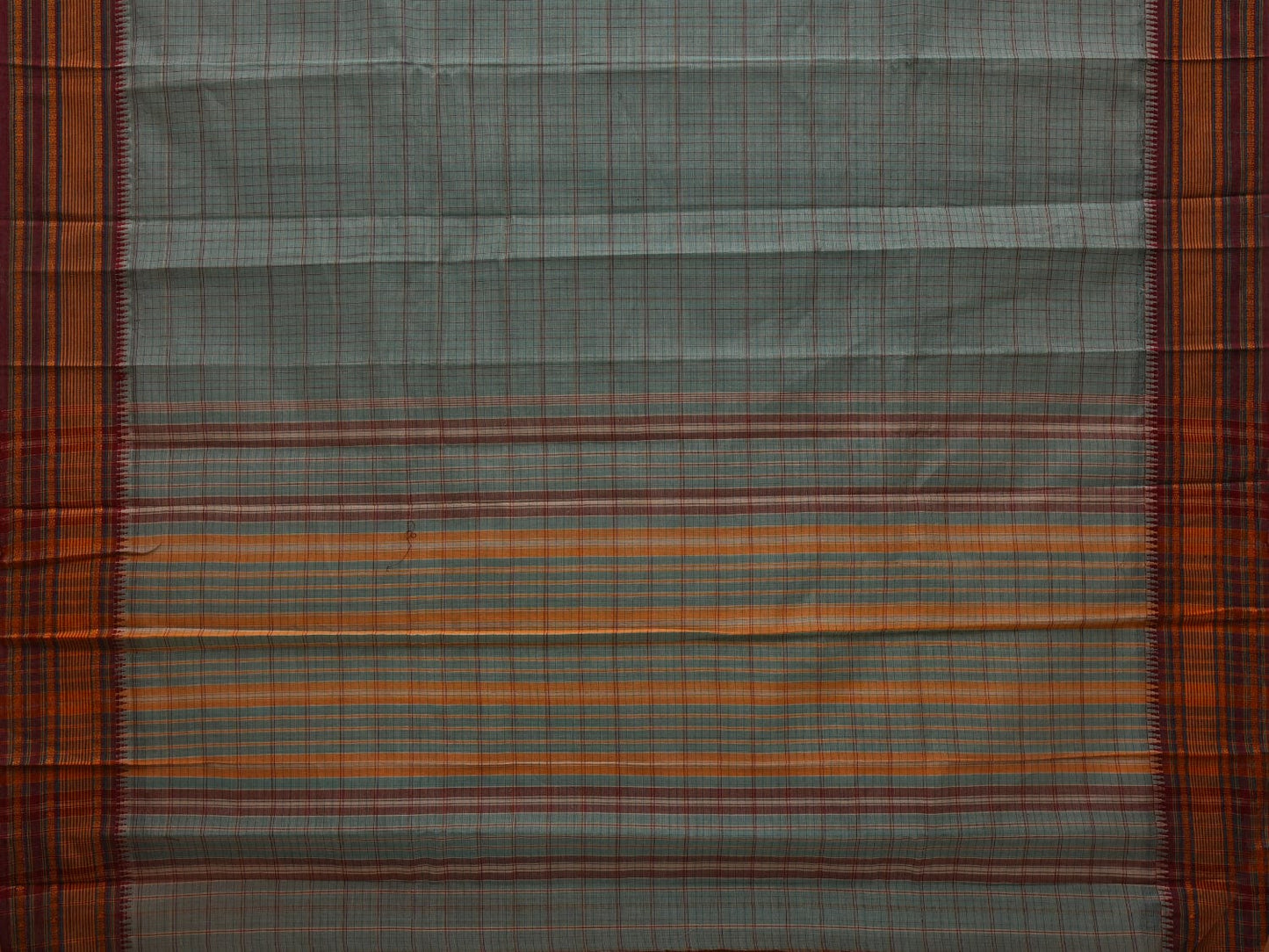 Light Blue Narayanpet Cotton Handloom Saree with Checks Design No Blouse np0650