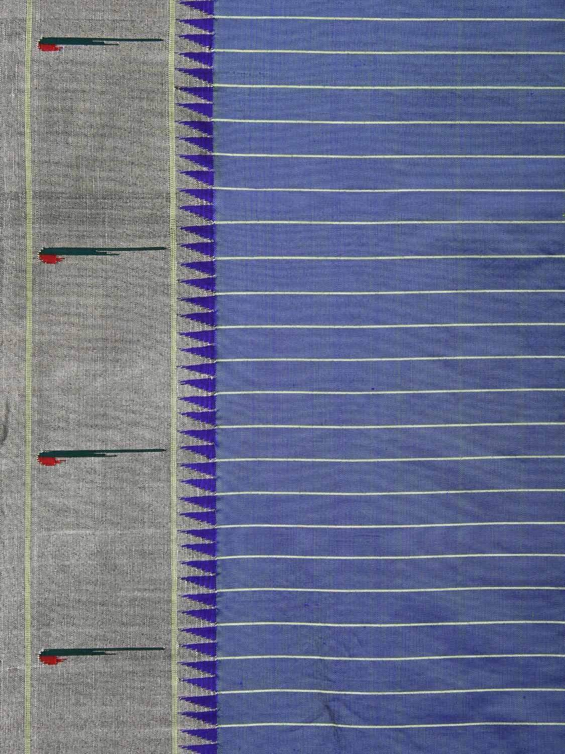 Light Blue Paithani Silk Handloom Saree with Strips and Muniya Border Design p0357