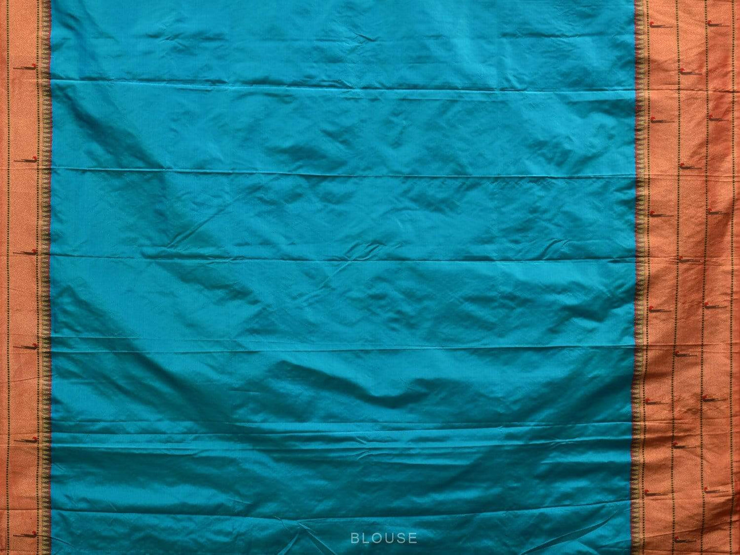 Light Blue Paithani Silk Handloom Saree with Triple Muniya Border Saree p0366