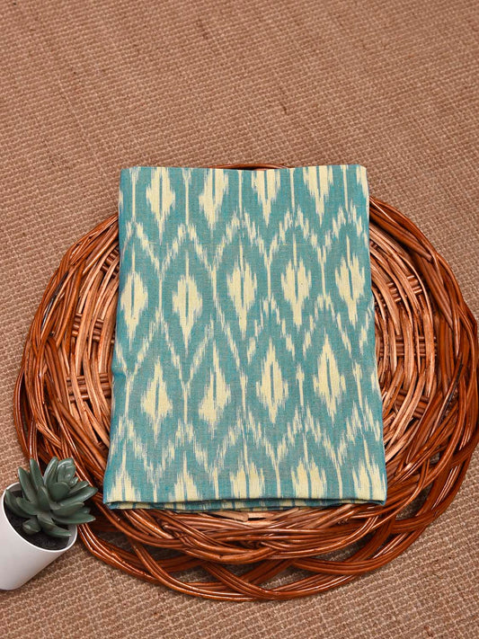 Light Blue Pochampally Ikat Cotton Handloom Blouse with Grill Design Length 1mt Width 44 Inches BL0166