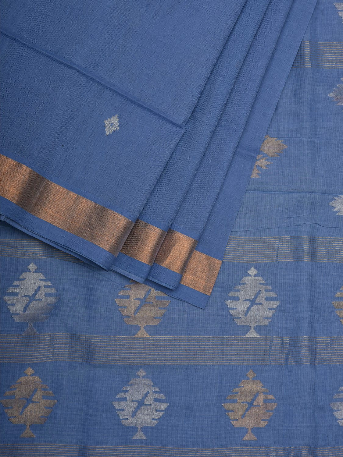 Light Blue Uppada Cotton Handloom Saree with Assorted Buta Pallu Design u1846