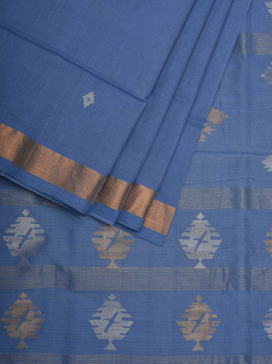 Light Blue Uppada Cotton Handloom Saree with Assorted Buta Pallu Design u1846
