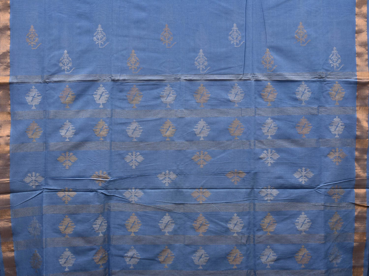 Light Blue Uppada Cotton Handloom Saree with Assorted Buta Pallu Design u1846