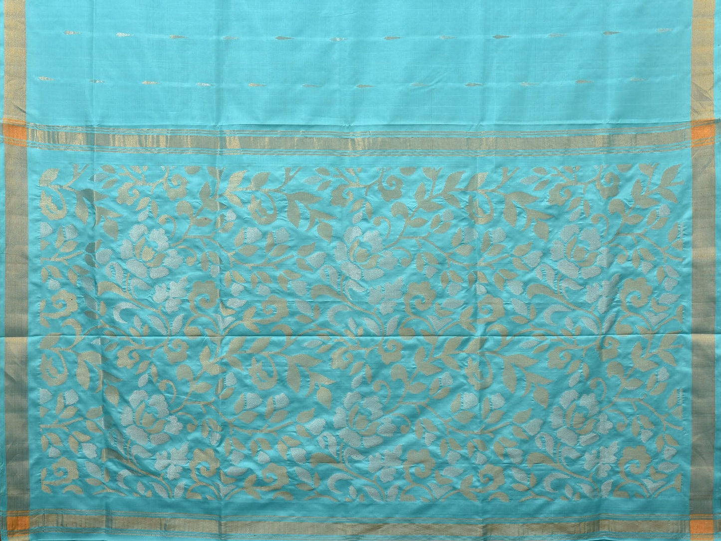 Light Blue Uppada Silk Handloom Saree with Floral Pallu Design u1970