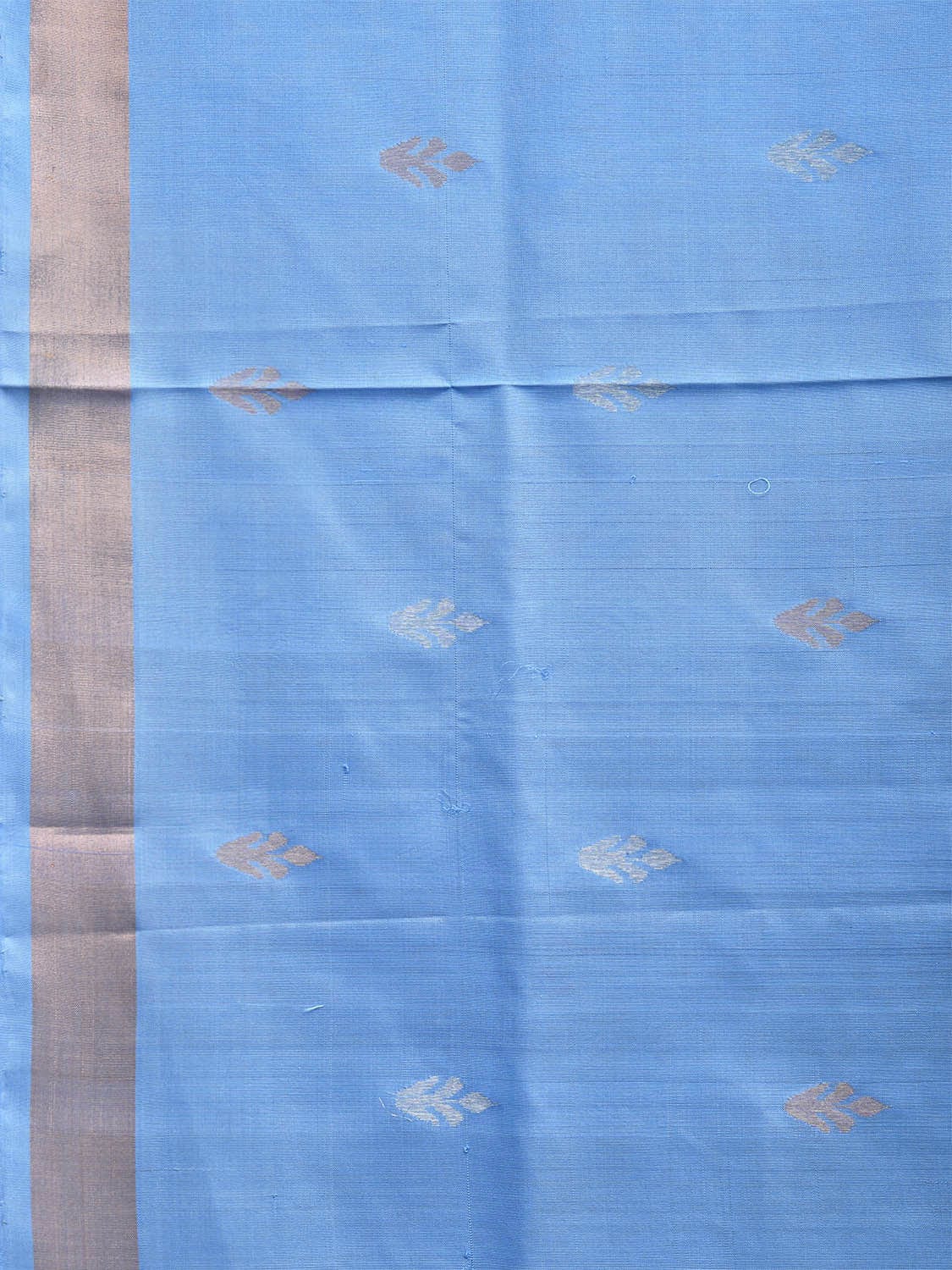 Light Blue Uppada Silk Handloom Saree with Floral Pallu Design u2293