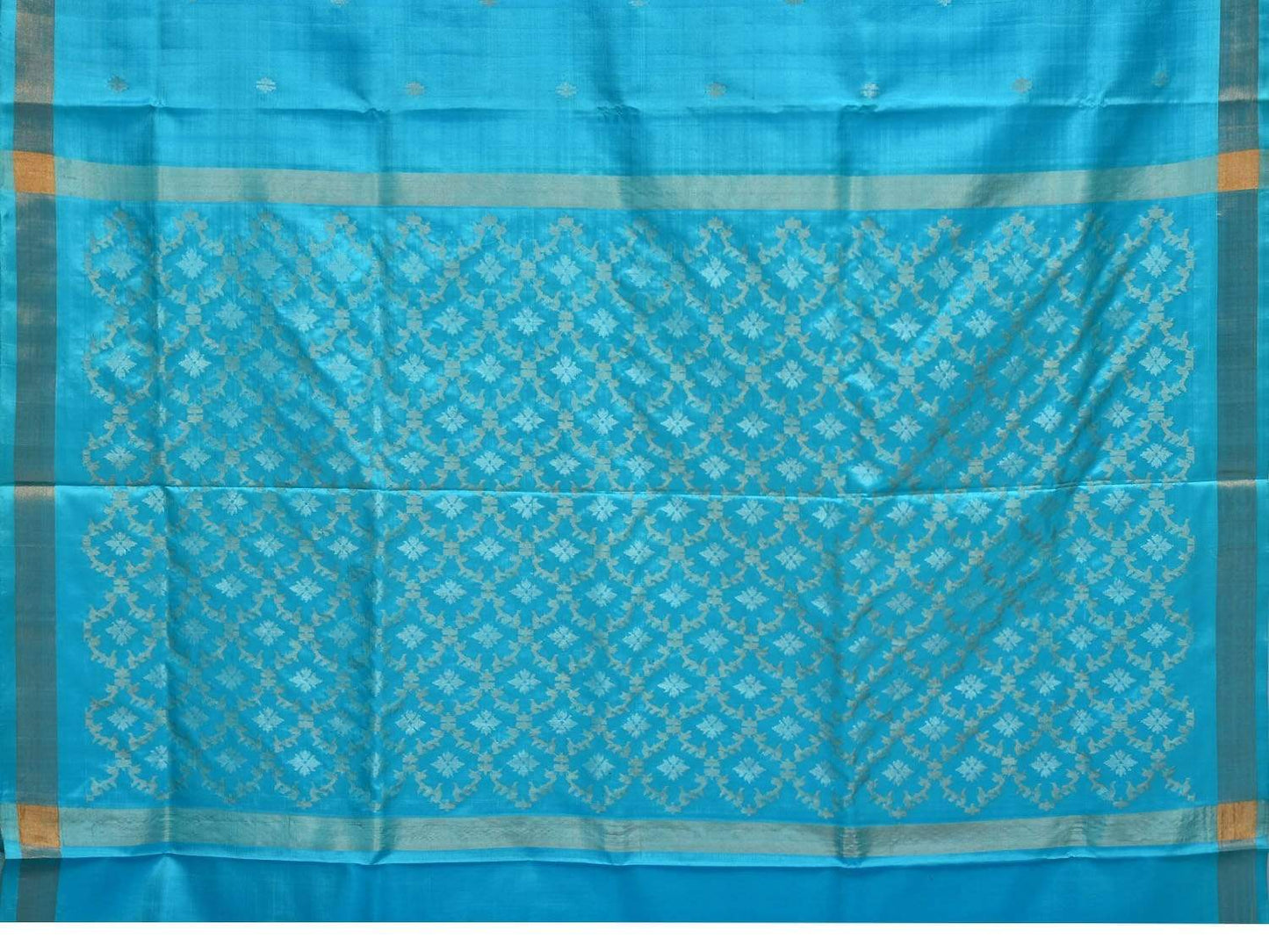 Light Blue Uppada Silk Handloom Saree with Jamdani Pallu Design u1582