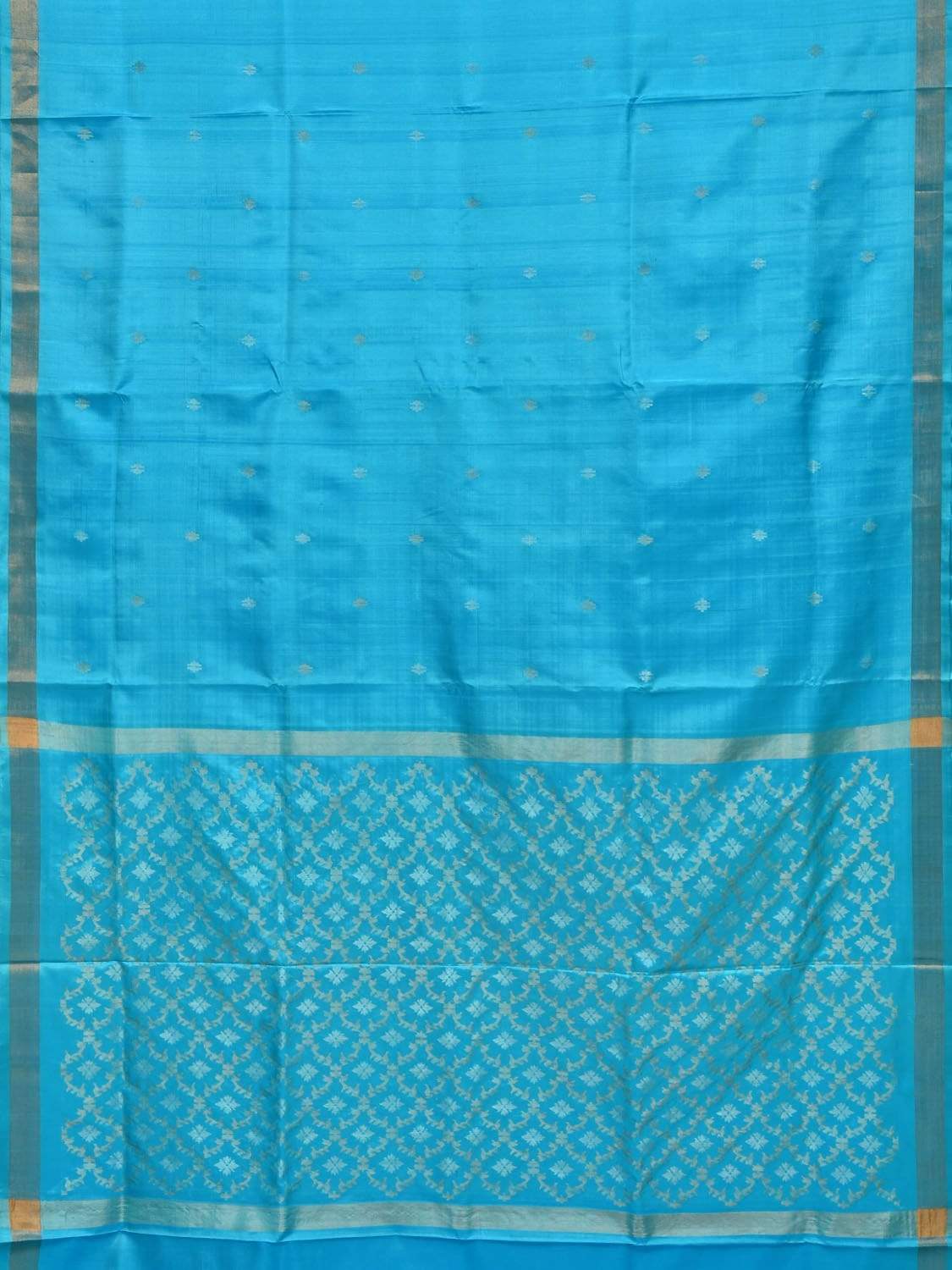 Light Blue Uppada Silk Handloom Saree with Jamdani Pallu Design u1582