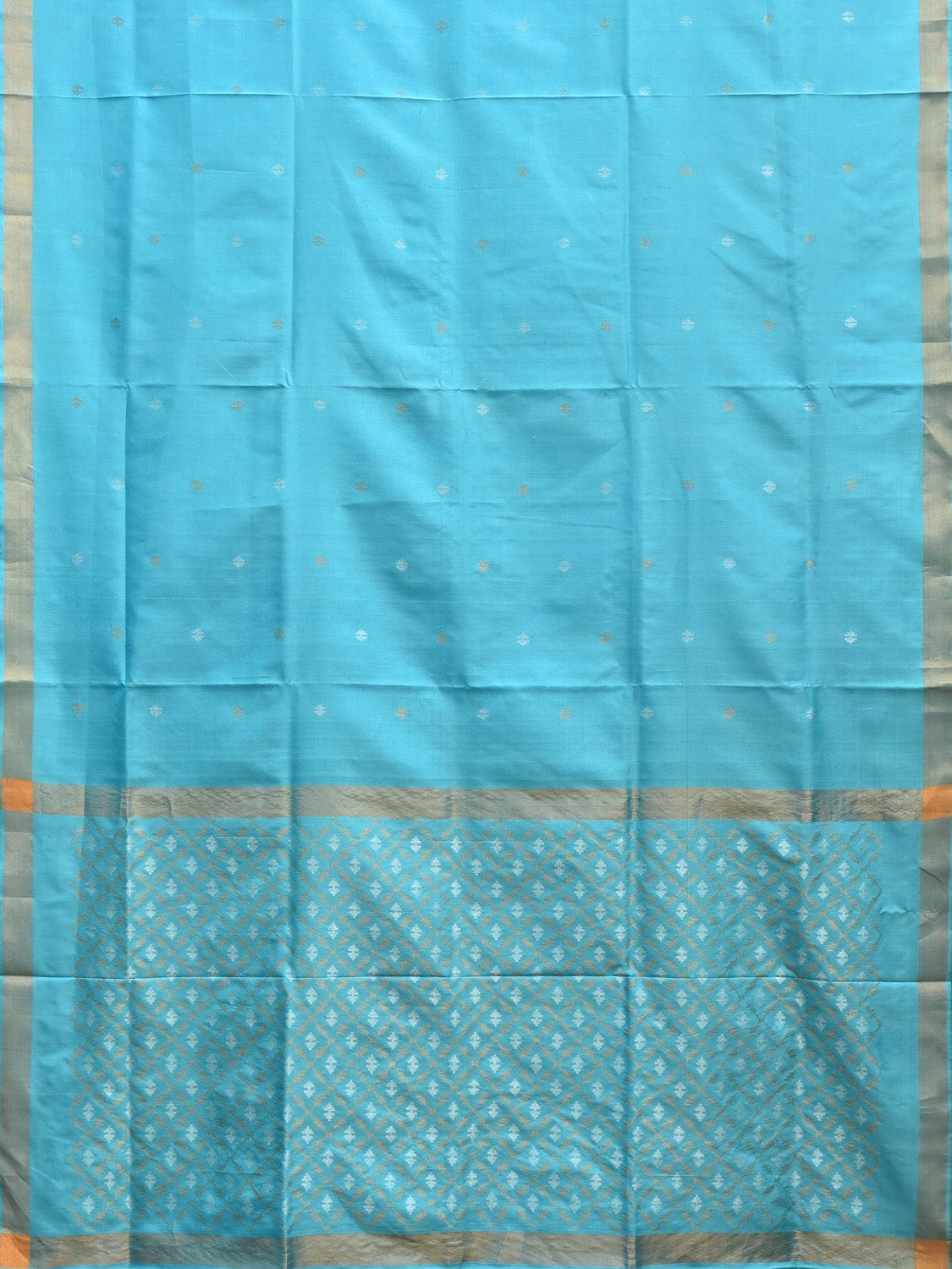 Light Blue Uppada Silk Handloom Saree with Jamdani Pallu Design u2252