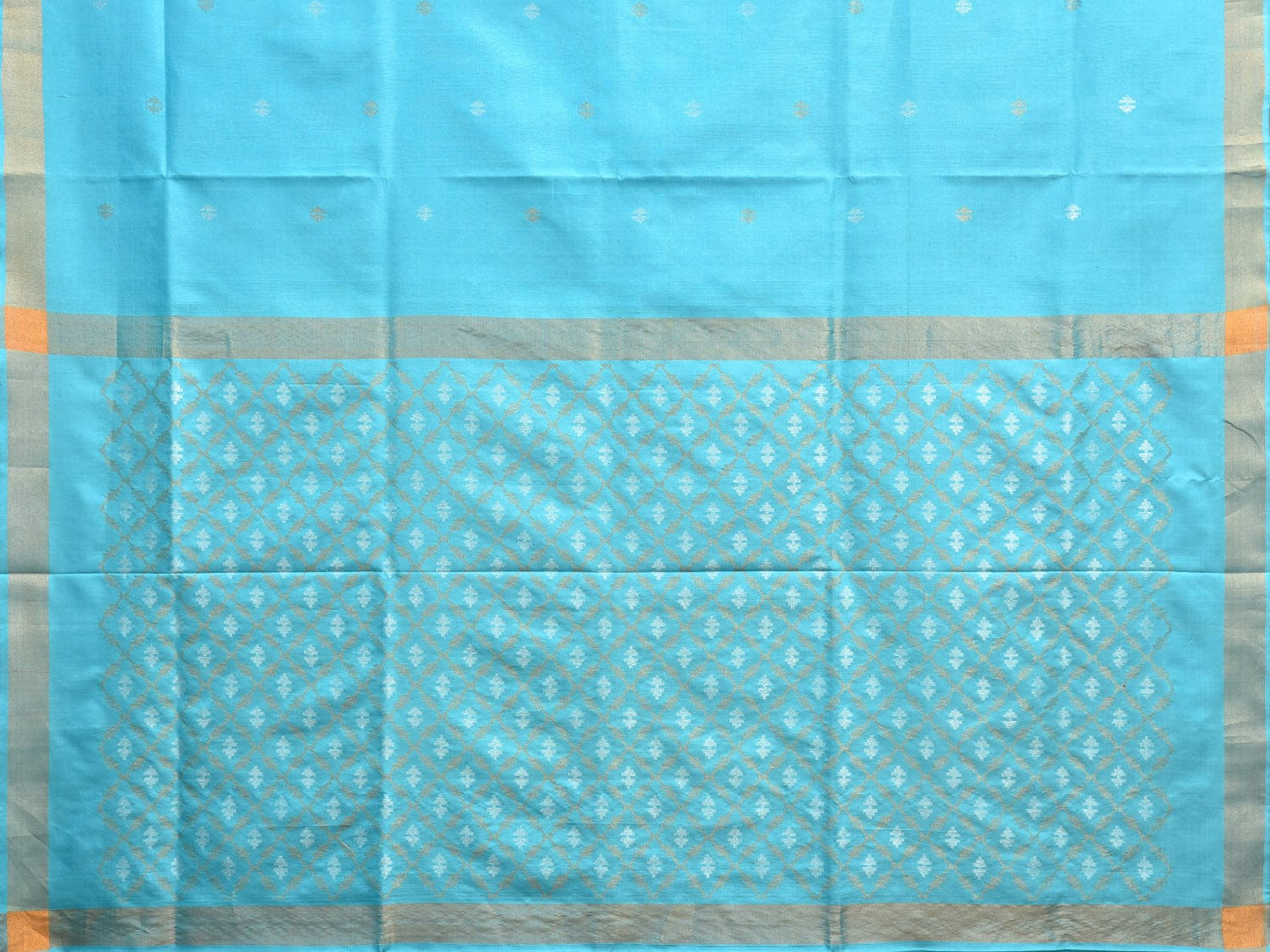 Light Blue Uppada Silk Handloom Saree with Jamdani Pallu Design u2252