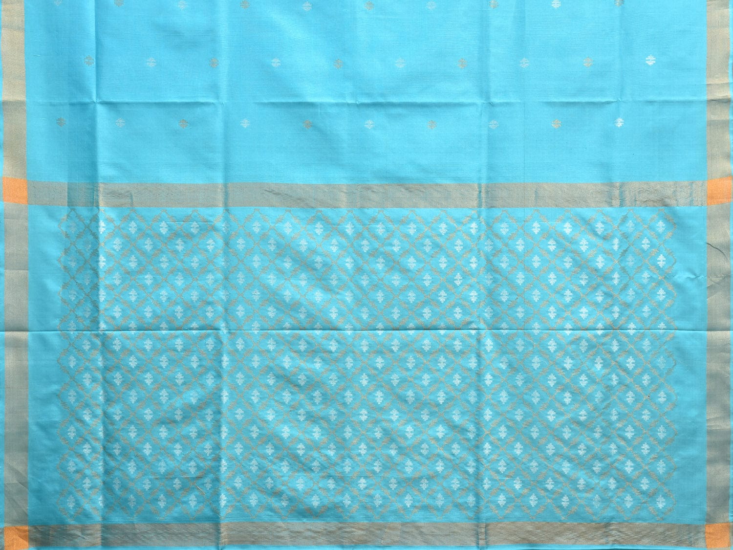 Light Blue Uppada Silk Handloom Saree with Jamdani Pallu Design u2252