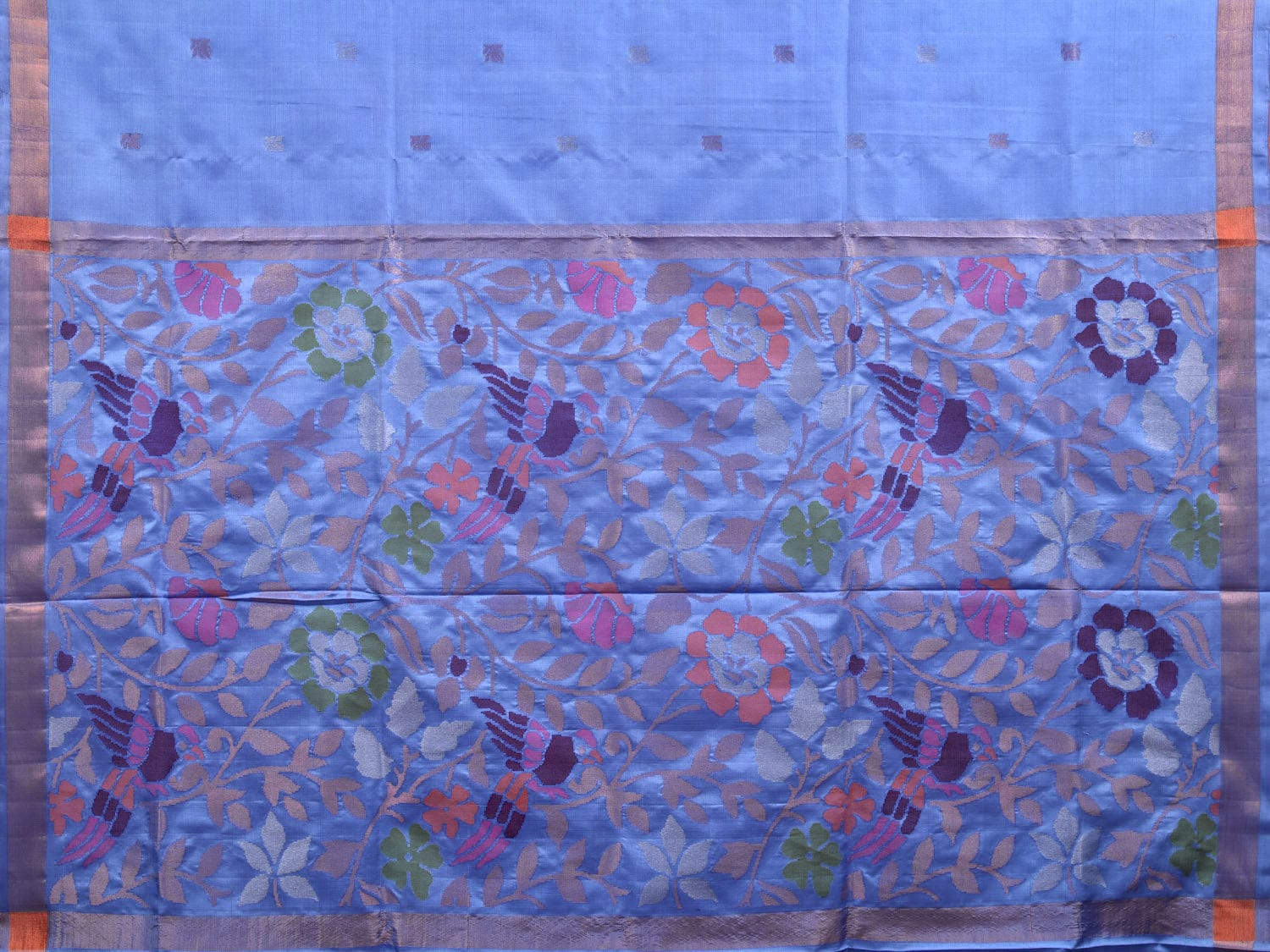 Light Blue Uppada Silk Handloom Saree with Rich Pallu Design u1886