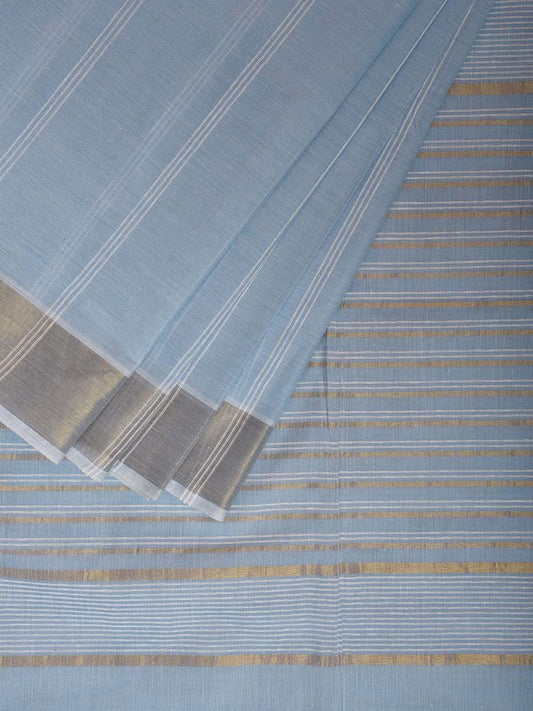 Light Blue Venkatagiri Cotton Saree with Stips Design v0103
