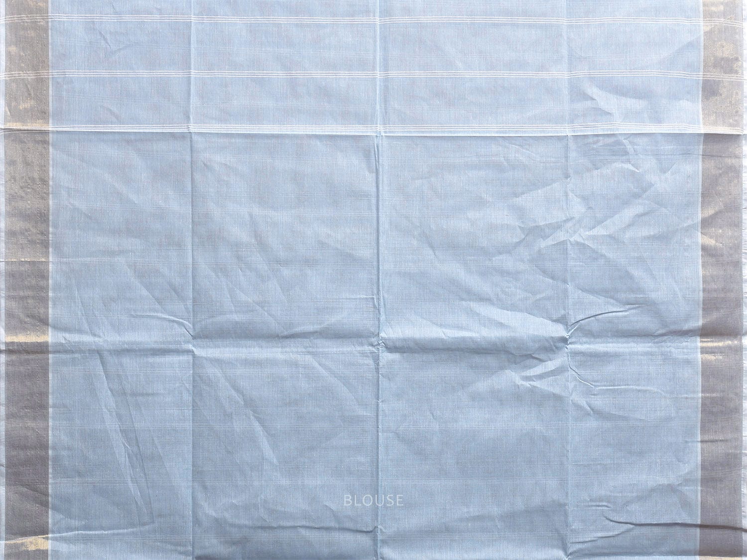 Light Blue Venkatagiri Cotton Saree with Stips Design v0103