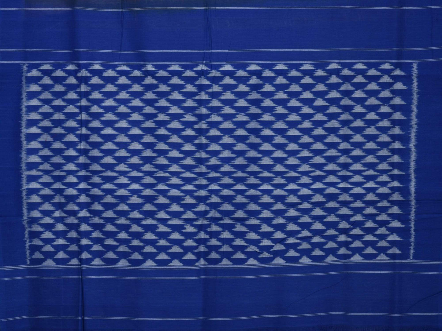 Light Brown and Blue Pochampally Ikat Cotton Handloom Saree with Triangle Pallu Design i0428