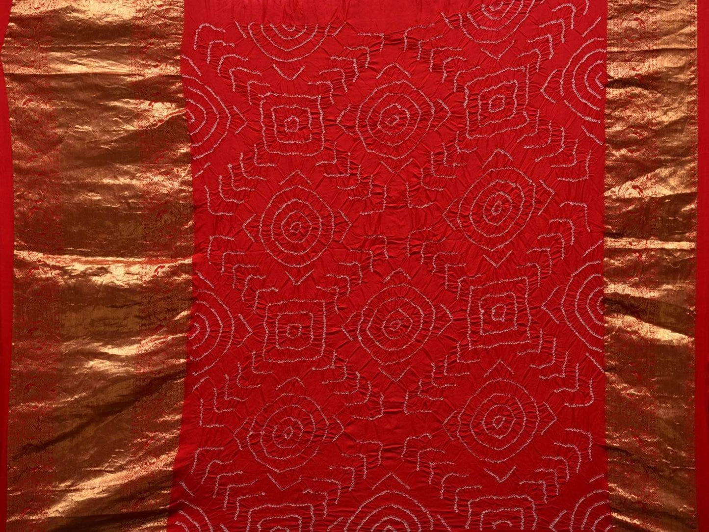 Light Brown and Red Kalamkari Hand Painted Kanchipuram Silk Handloom Saree with Floral and Bandhani Pallu-Blouse Design KL0537