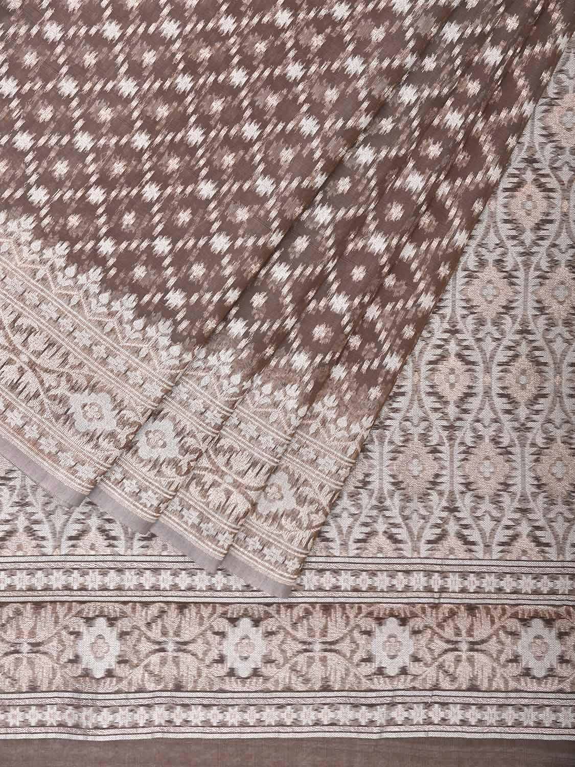 Light Brown Dhakai Jamdani Cotton Viscose Saree with Grill and Border Design dj0099