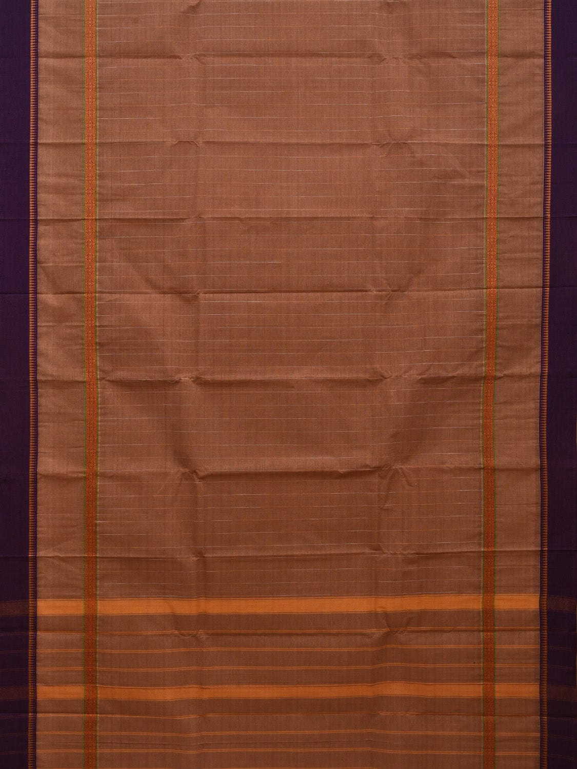 Light Brown Narayanpet Cotton Handloom Saree with Checks Design No Blouse np0628