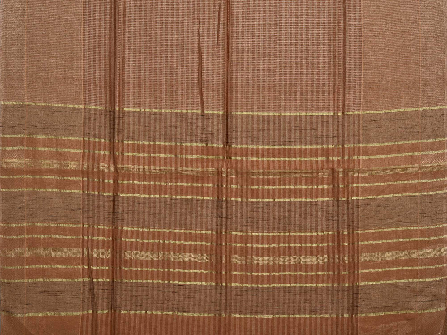 Light Brown Tussar Handloom Saree with Strips Design o0231