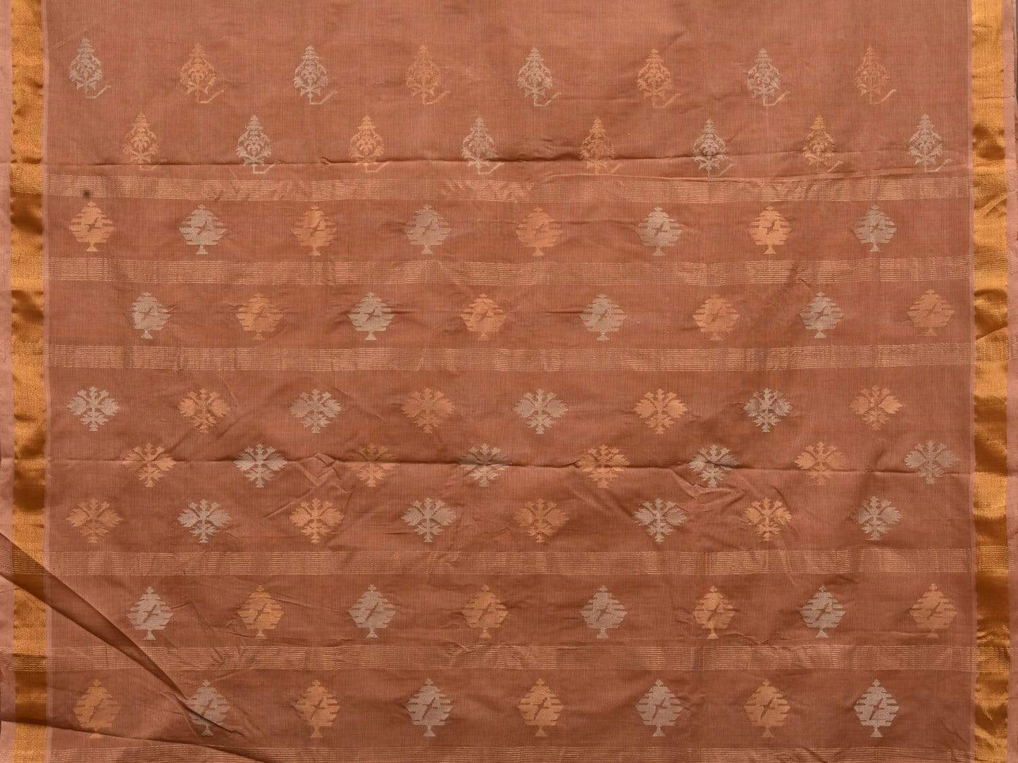 Light Brown Uppada Cotton Handloom Saree with Assorted Buta Pallu Design u1777