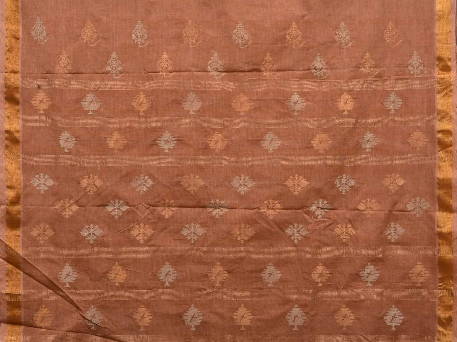 Light Brown Uppada Cotton Handloom Saree with Assorted Buta Pallu Design u1777