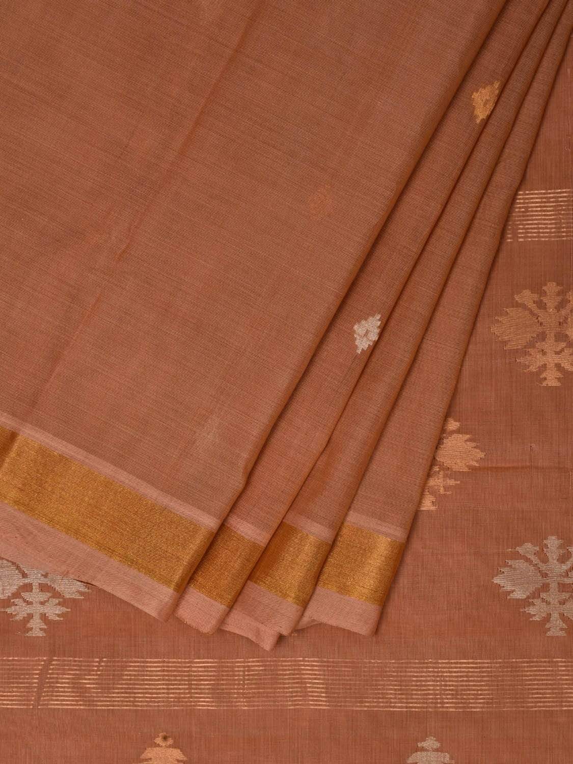 Light Brown Uppada Cotton Handloom Saree with Assorted Buta Pallu Design u1777