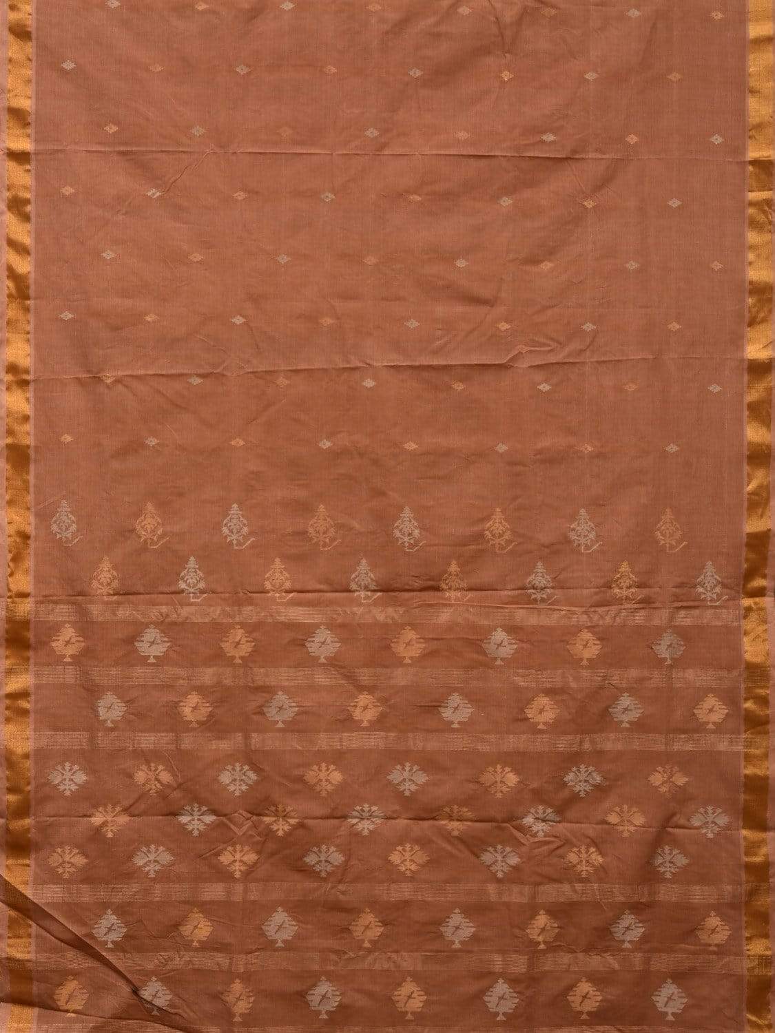 Light Brown Uppada Cotton Handloom Saree with Assorted Buta Pallu Design u1777