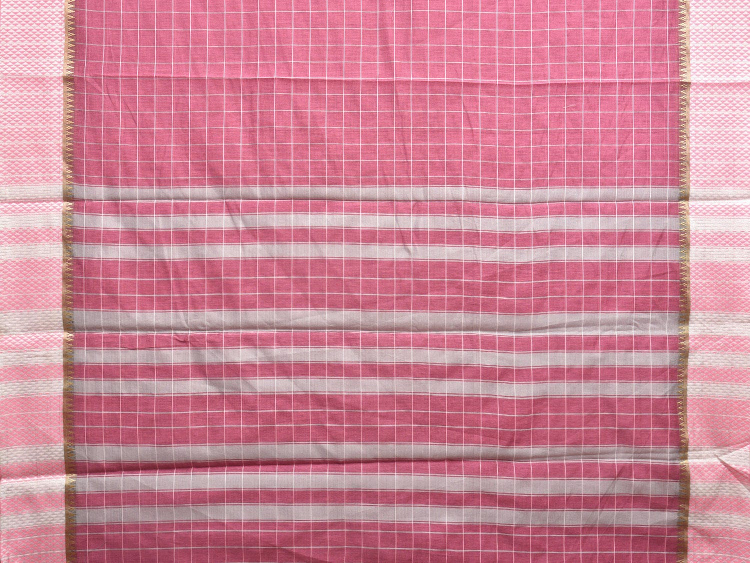 Light Burgundy and Baby Pink Bamboo Cotton Saree with Big Checks Design No Blouse bc0386
