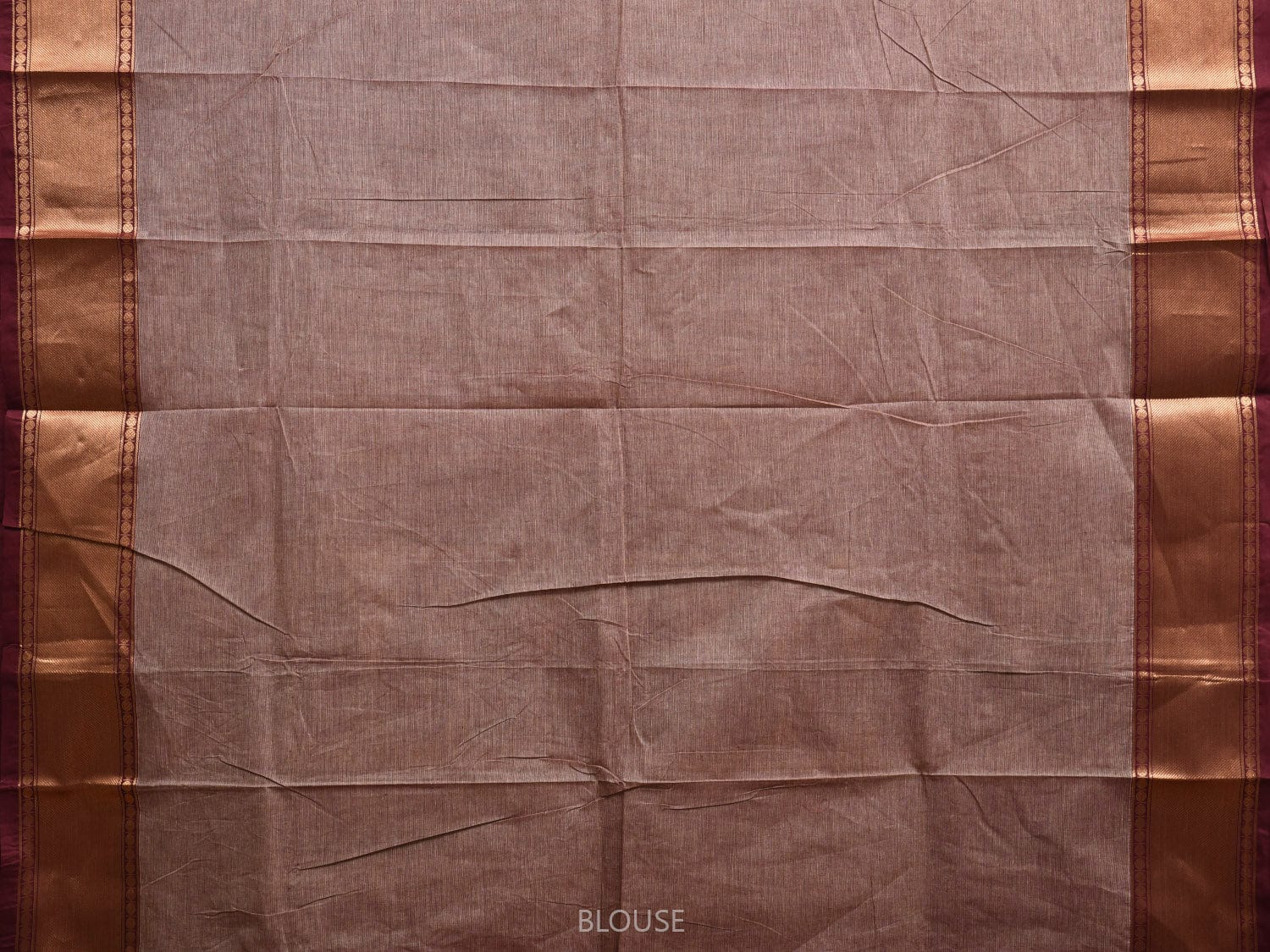 Light Burgundy and Maroon Kanchipuram Cotton Saree with Pallu and One Side Border Design k0733