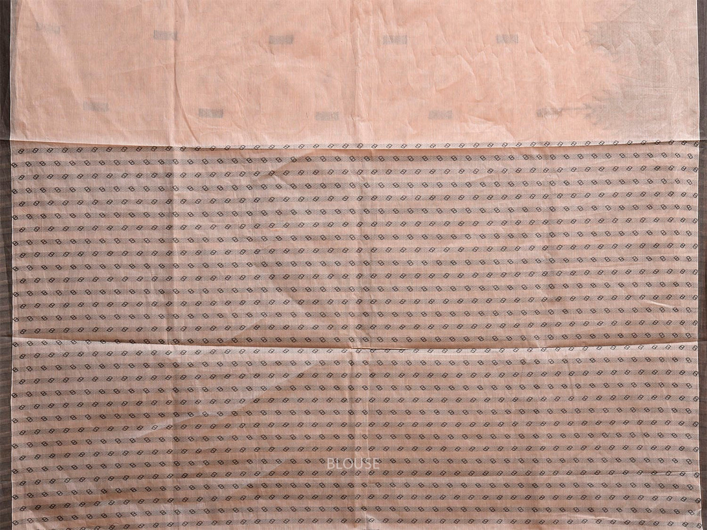 Light Fawn Kanchipuram Cotton Saree with Big Temple Border and Pallu Design k0843