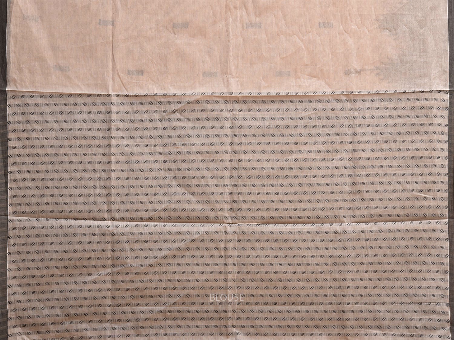 Light Fawn Kanchipuram Cotton Saree with Big Temple Border and Pallu Design k0843