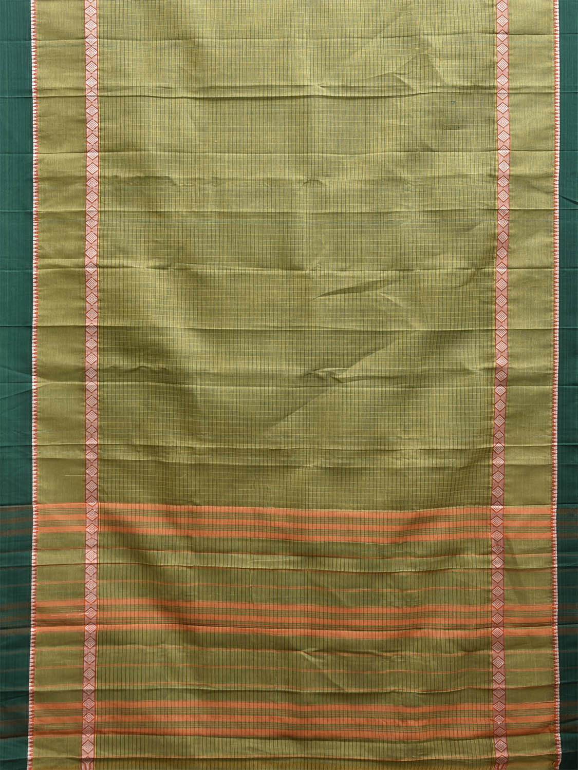 Light Green and Green Narayanpet Cotton Handloom Saree with Strips Design No Blouse np1141
