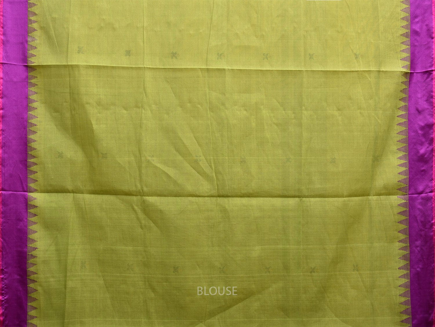 Light Green and Purple Khadi Cotton Handloom Saree with Jamdani Buta Design kh0689