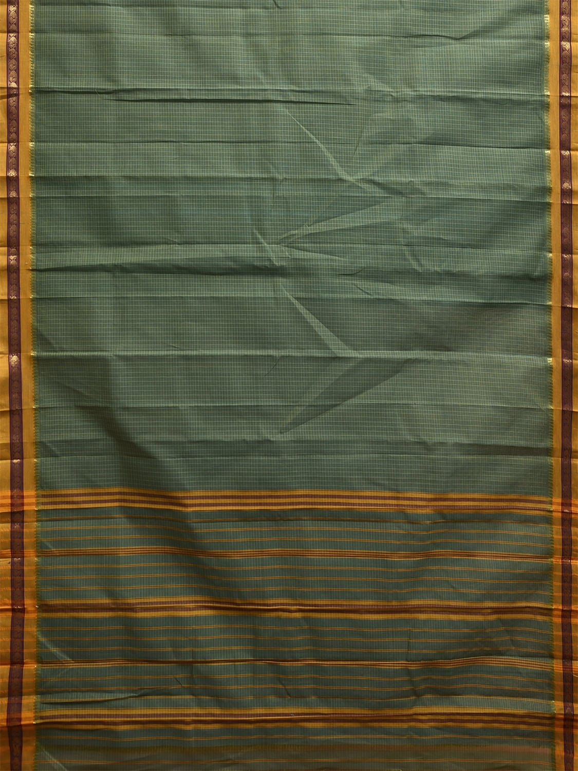 Light Green and Yellow Narayanpet Cotton Handloom Saree with Strips Design No Blouse np1144